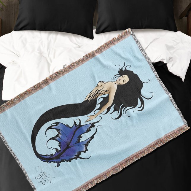 Cobertor Sereia Tribal Azul (Criador carregado)
