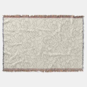 Cobertor Serene Sage Green Vintage Blossom Rosas