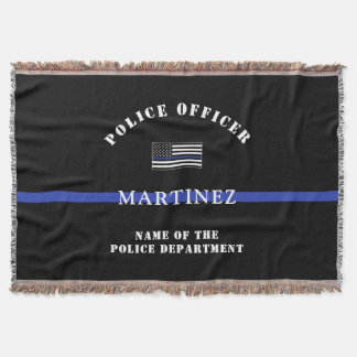 Cobertor Serviço Policial Thin Blue Line Personalizado