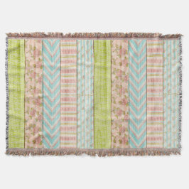 Cobertor Shabby Rosa Pastel Patterno sobre Algodão de Madei