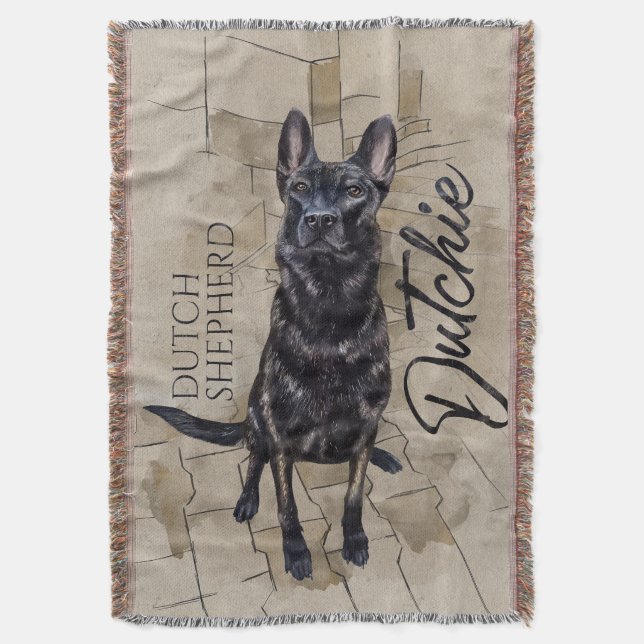 Cobertor Shepherd - Ilustração Holandesa (Frente Vertical)