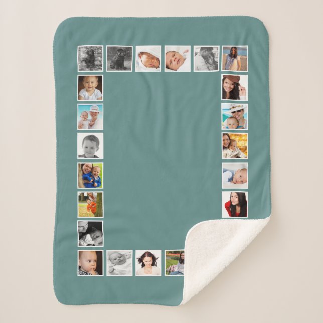 Cobertor Sherpa 24 Foto DIY Colagem Personalizada (Frente)