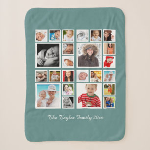 Cobertor Sherpa 24 fotografias Colagem de Fotos Personalizada