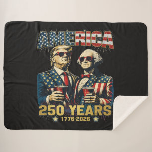 Cobertor Sherpa 250 Anos da América Aniversário 250º Trump
