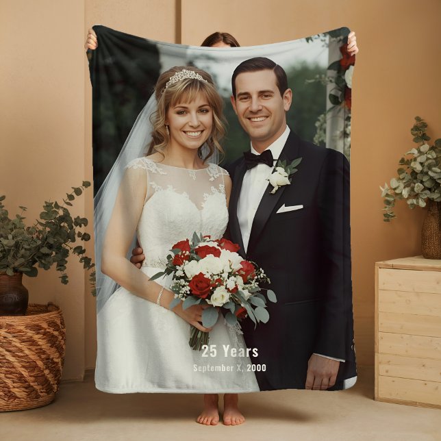 Cobertor Sherpa 25th Wedding Anniversary Sherpa Blanket Photo (Criador carregado)