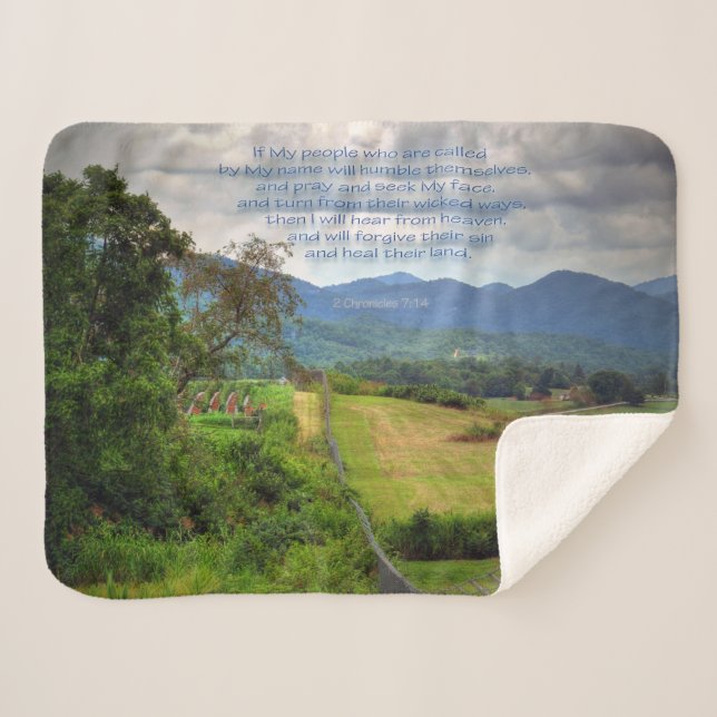 Cobertor Sherpa 2 Crônicas 7:14 (Frente (Horizontal))