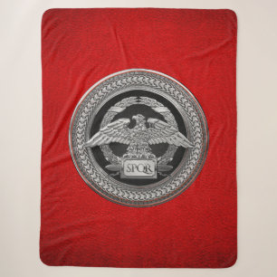 Cobertor Sherpa [300] Silver Roman Imperial Eagle sobre Medalhão
