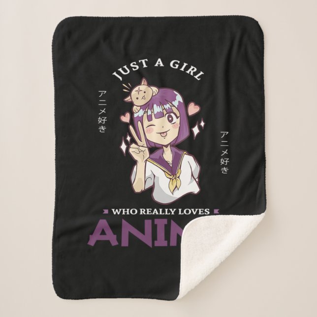 Cobertor Sherpa 31.Apenas Uma Menina Que Ama Mesmo Anime (Frente)