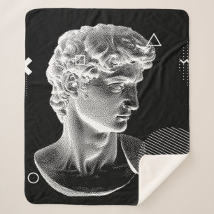 Cobertor Sherpa 3D Anel da cabeça de David de Michelangelo na arte