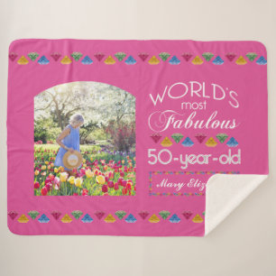 Cobertor Sherpa 50º aniversário As mais fabulosas joias cor-de-ros