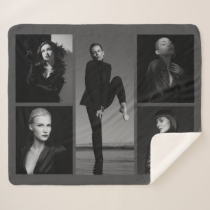 Cobertor Sherpa 5 Colagem de Fotos Editável