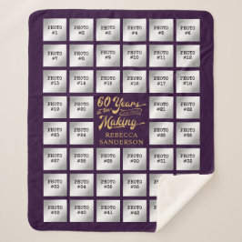 Cobertor Sherpa 60º aniversário 44 Anos de Colagem de Fotos no Faz