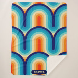 Cobertor Sherpa 70s Rainbow Curves