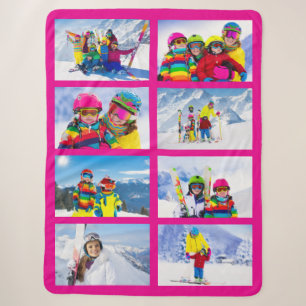 Cobertor Sherpa 8 Paisagem Fotografia Collage Hot Pink