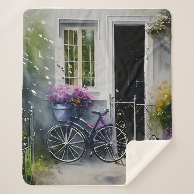 Cobertor Sherpa A Bike do Jardim (Frente)