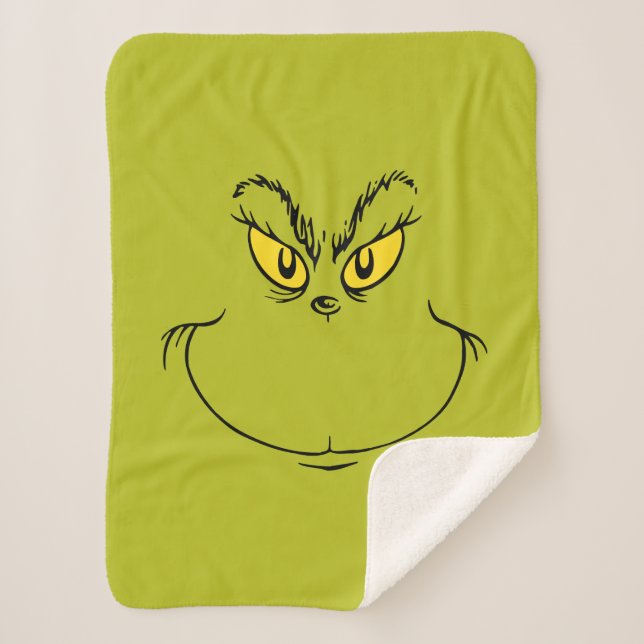 Cobertor Sherpa A Cara do Grinch Roubou o Natal (Frente)