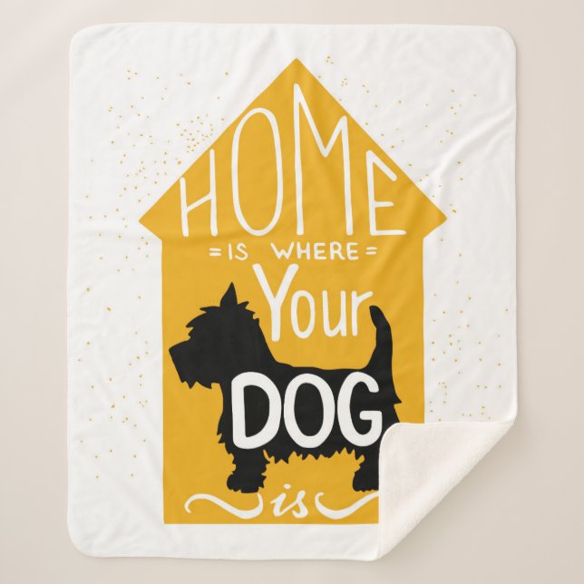 Cobertor Sherpa A casa é o lugar onde o cão está (Frente)
