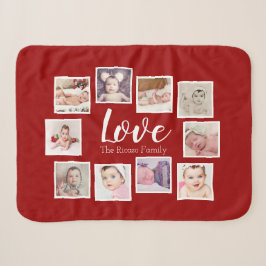 Cobertor Sherpa A Colagem de Fotografias LOVE Pareceu Personalizad