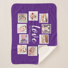 Cobertor Sherpa A Colagem de Fotografias LOVE Pareceu Personalizad