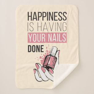Cobertor Sherpa A felicidade está tendo suas unhas feitas