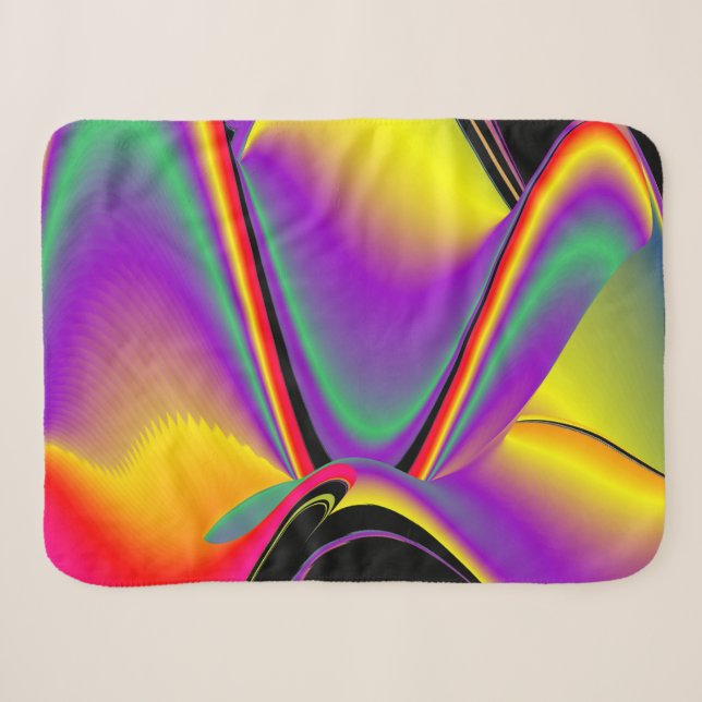 Cobertor Sherpa A magia das cores do Rainbowart Abstrato 3D (Frente (Horizontal))