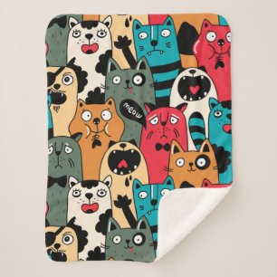 Cobertor Sherpa A multidão de gatos