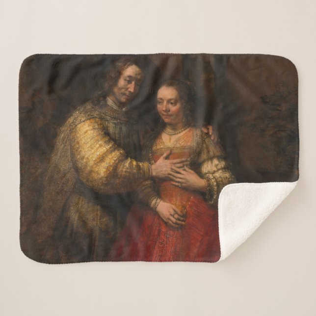 Cobertor Sherpa A Noiva Judaica (por Rembrandt) (Frente (Horizontal))