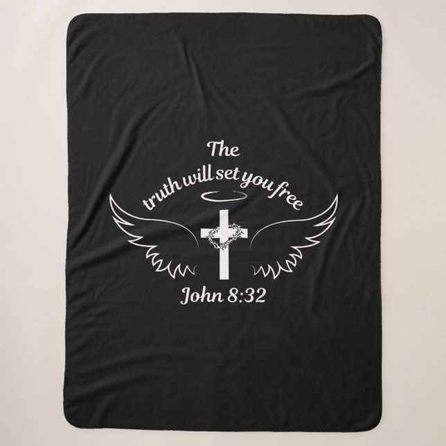 Cobertor Sherpa A Verdade Vai Libertar John 8:32 (Frente)