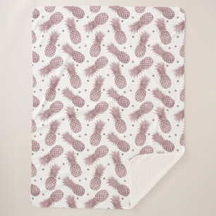 Cobertor Sherpa Abacaxis rosa Dourados