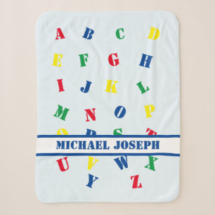 Cobertor Sherpa ABC Baby Boy Sherpa Blanket