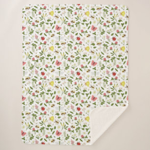 Cobertor Sherpa Abelhas Damybugs e Borboletas