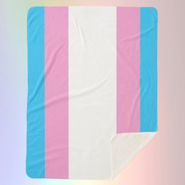 Cobertor Sherpa Abraço Sherpa Orgulho Trans (Criador carregado)