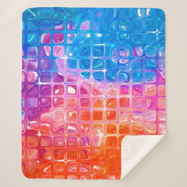 Cobertor Sherpa abstract background.multicolored mosaic (Frente)
