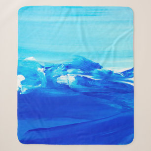 Cobertor Sherpa Abstract blue art painting background. Modern art.