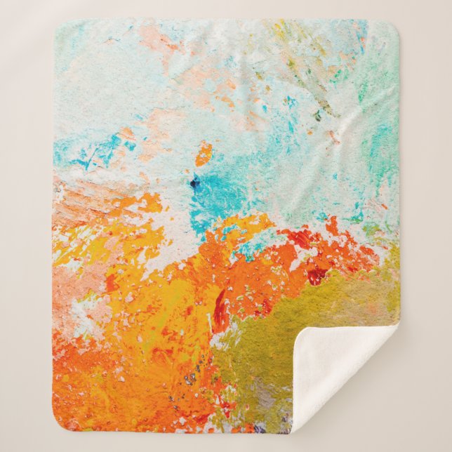 Cobertor Sherpa abstract oil paint texture on canvas, backgroundba (Frente)
