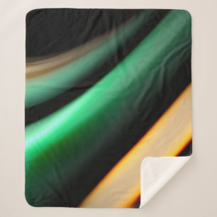 Cobertor Sherpa Abstract silk smooth lines on black, multicolored 