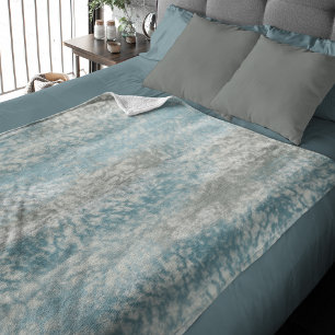 Cobertor Sherpa Abstract Soft Hues Gray Teal Sherpa Blanket