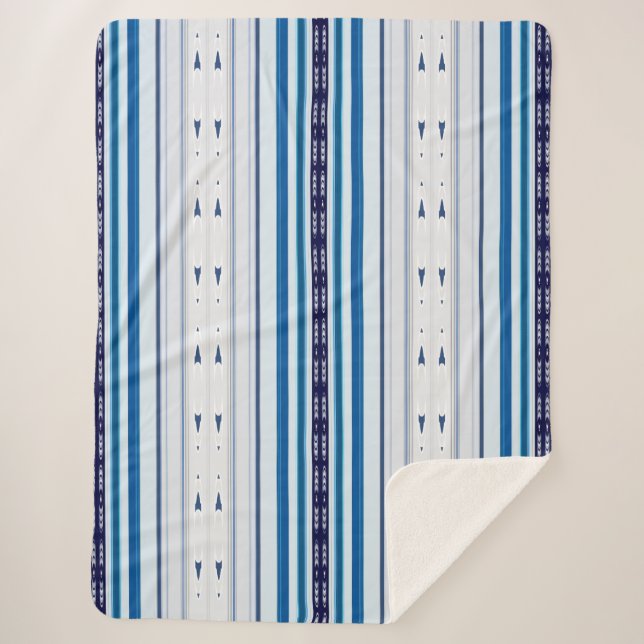 Cobertor Sherpa Abstract Symphony in Blue 5 (Vertical Lines) (Frente)