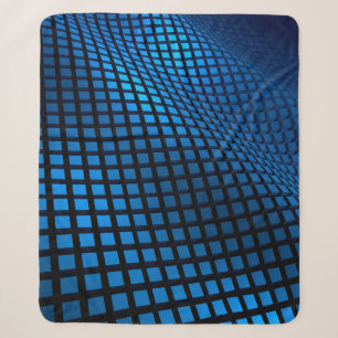 Cobertor Sherpa Abstract wave design blue