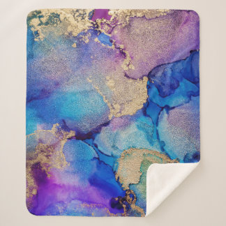 Cobertor Sherpa Abstrato colorida: pintura a óleo texturizada.