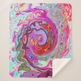 Cobertor Sherpa Abstrato da parte traseira do Groovy, rosa quente 