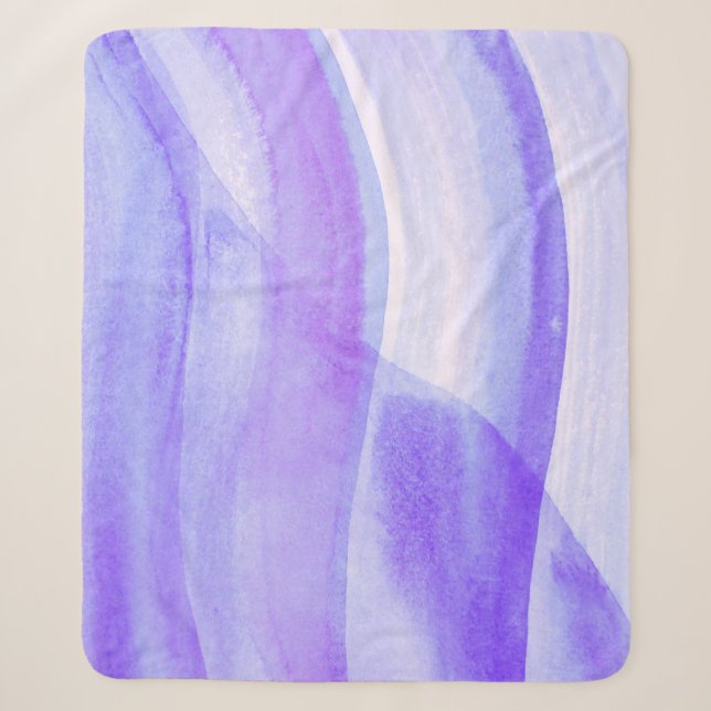 Cobertor Sherpa Abstrato de Aquarela de Lagos Azul (Frente)