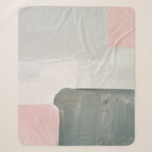 Cobertor Sherpa Abstrato de arte moderna. Pintura rosa, gra