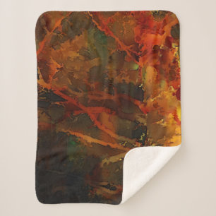 Cobertor Sherpa Abstrato de outono Profundo