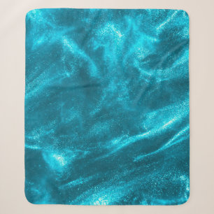 Cobertor Sherpa Abstrato elegante brilho azul de menta