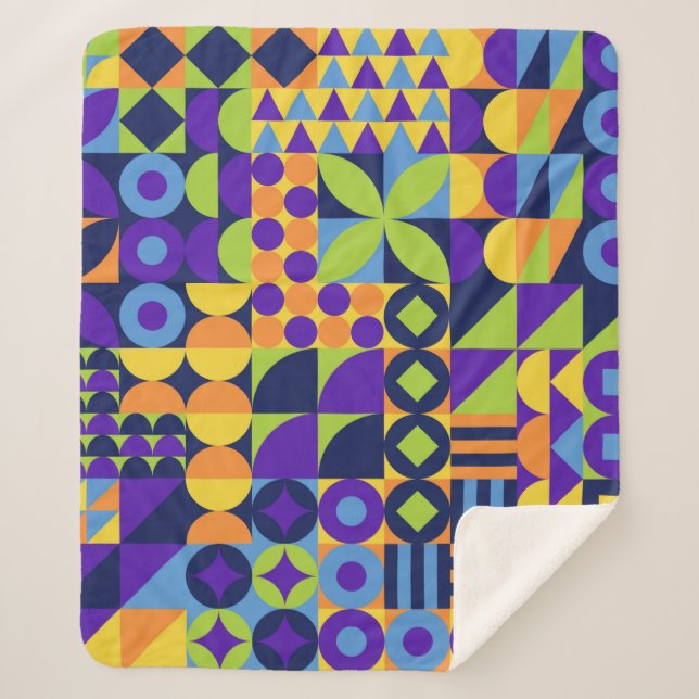Cobertor Sherpa Abstrato geométrico forma o padrão sem soldadura (Frente)