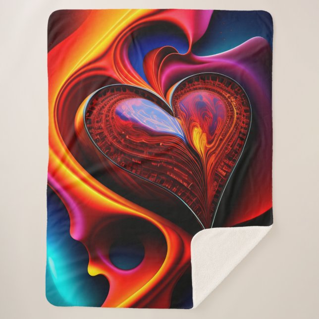 Cobertor Sherpa Abstrato Heart (Frente)