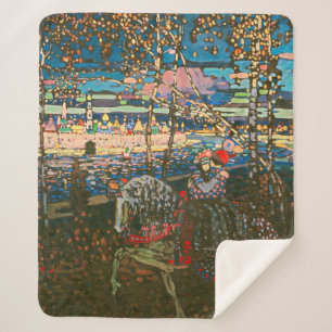 Cobertor Sherpa Abstrato Kandinsky Casal Anel Colorido