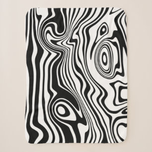 Cobertor Sherpa Abstrato Linhas Pretas e Brancas Adoridas - Person