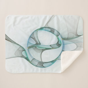 Cobertor Sherpa Abstrato moderna Cinza azul-turquesa